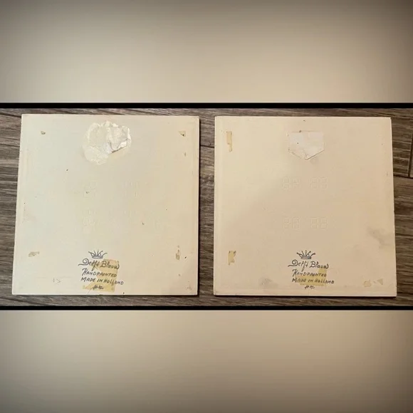 HAND-PAINTED IN HOLLAND -THE PHARMACIST & THE PASTEIBACKEN  Large Tiles - Picture 4 of 8